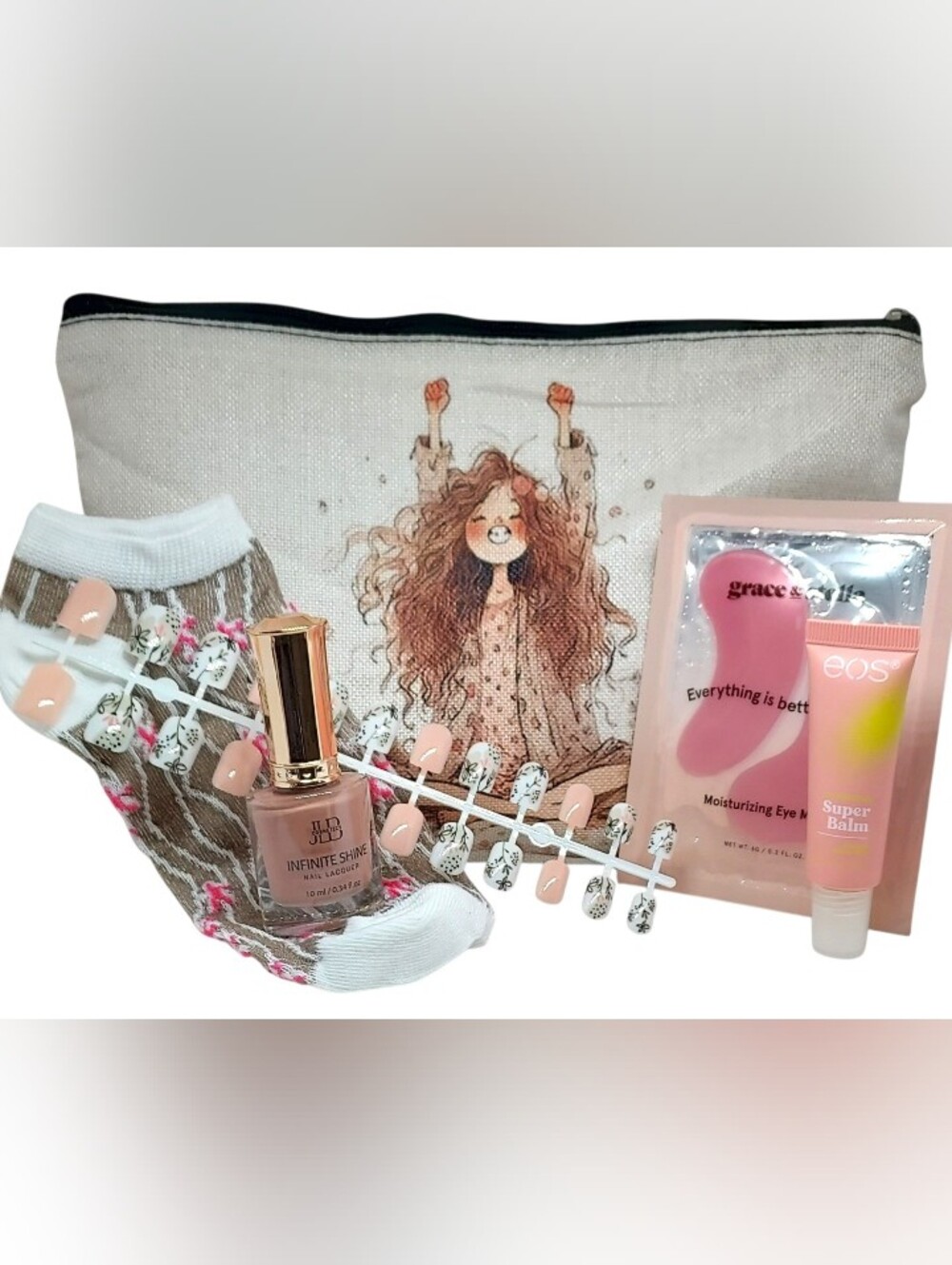 Cosmetic Bag With Red Hair Girl Pattern Bundle NWT